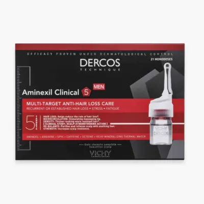 Vichy Dercos Aminexil Clinical 5 Hommes Traitement Anti-Chute Monodoses 21u